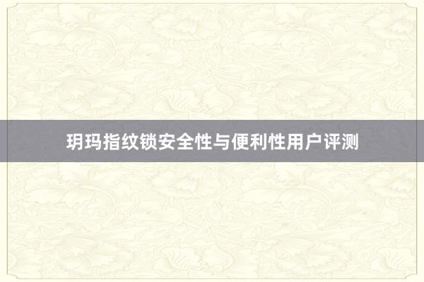 玥玛指纹锁安全性与便利性用户评测