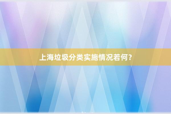 上海垃圾分类实施情况若何？